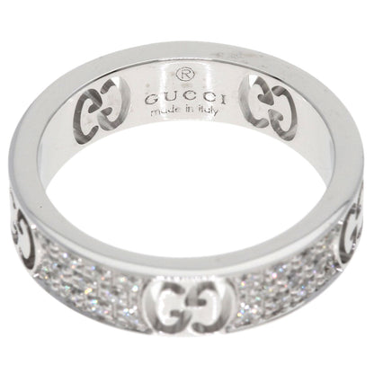 GUCCI Icon Full Diamond #5 Ring K18 White Gold Ladies [Used]