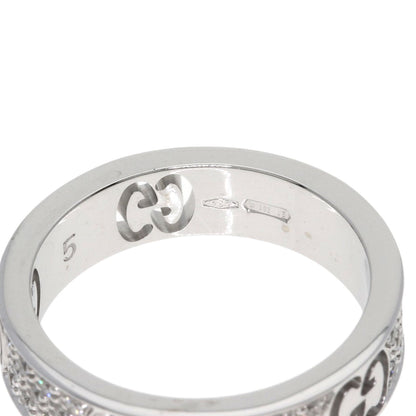 GUCCI Icon Full Diamond #5 Ring K18 White Gold Ladies [Used]
