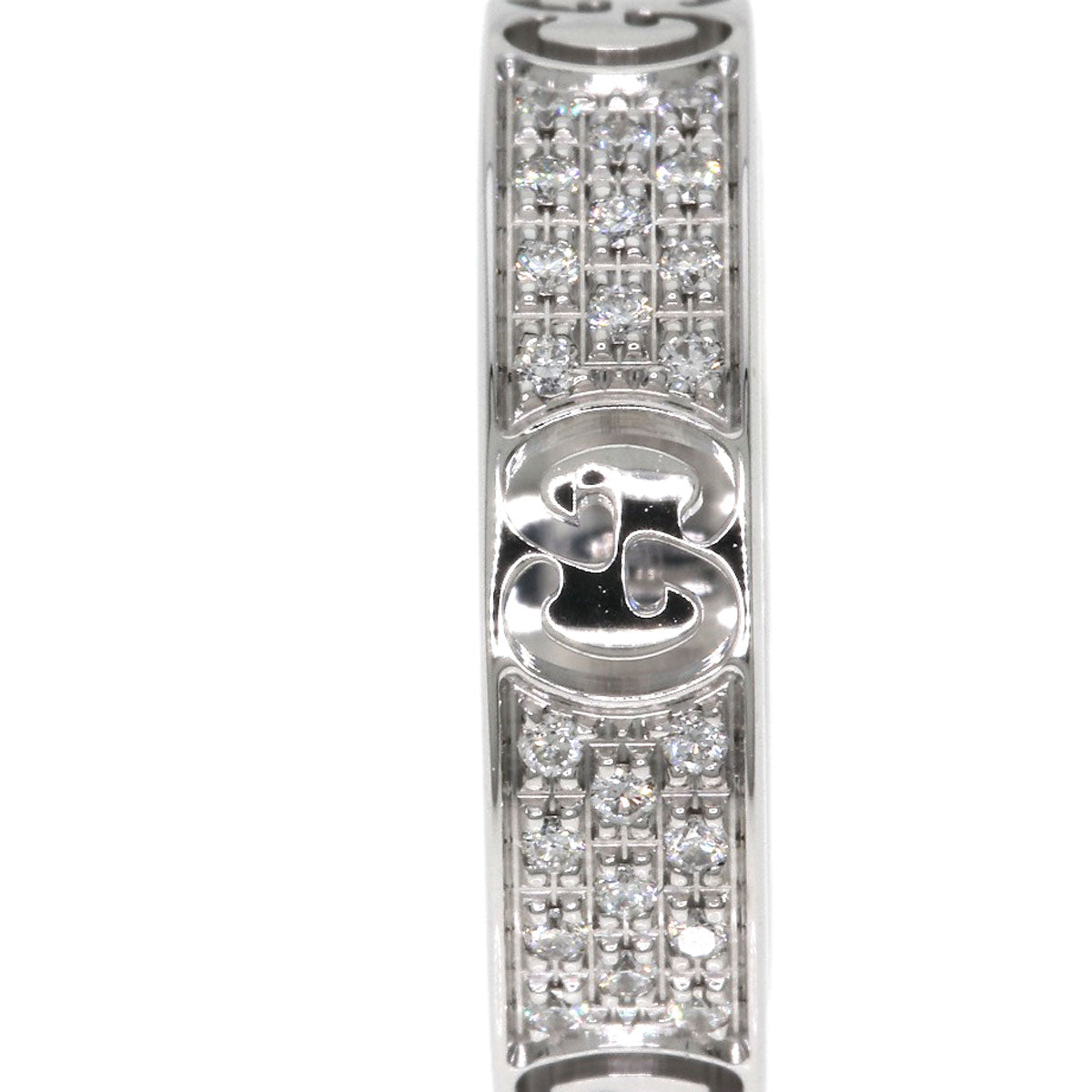 GUCCI Icon Full Diamond #5 Ring K18 White Gold Ladies [Used]