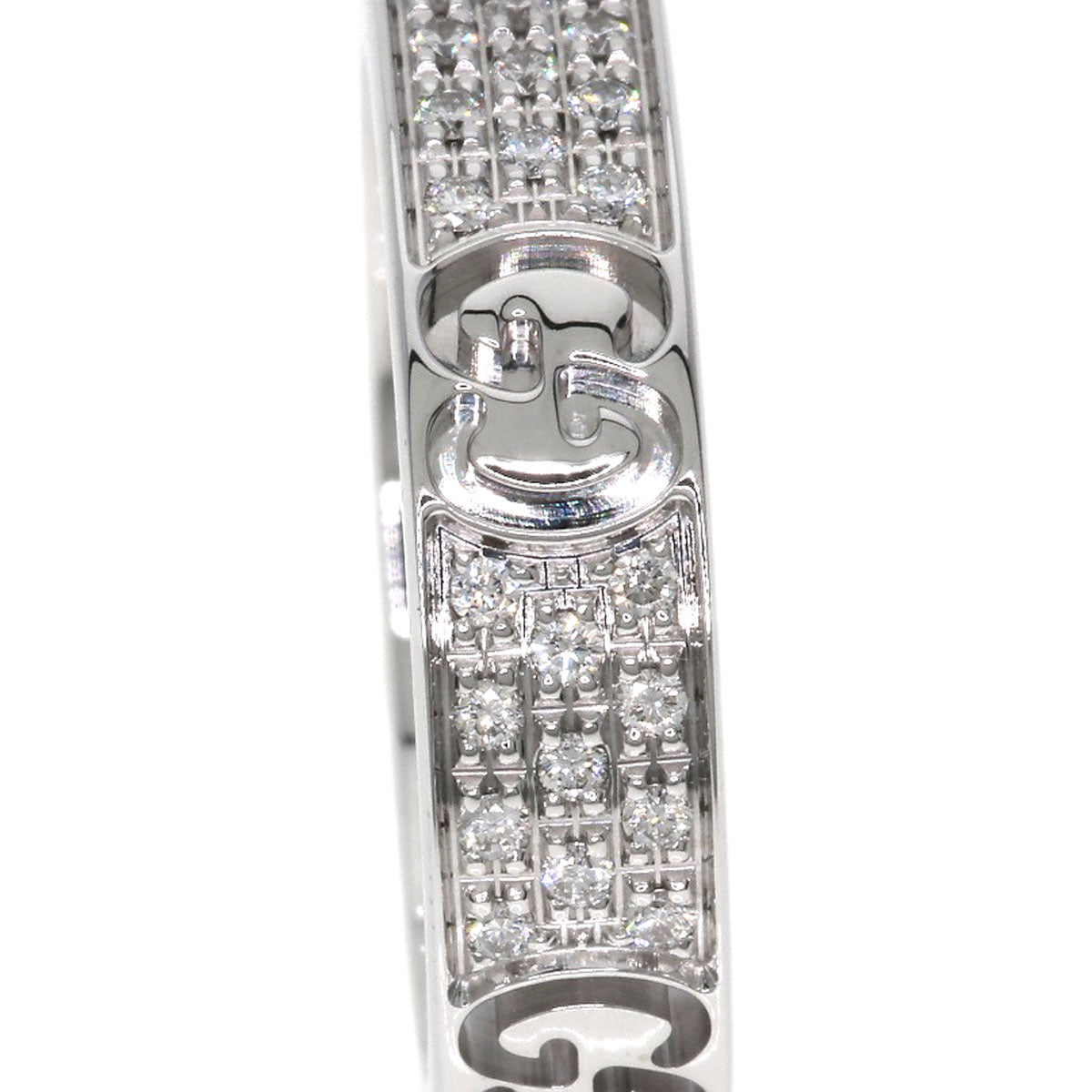 GUCCI Icon Full Diamond #5 Ring K18 White Gold Ladies [Used]