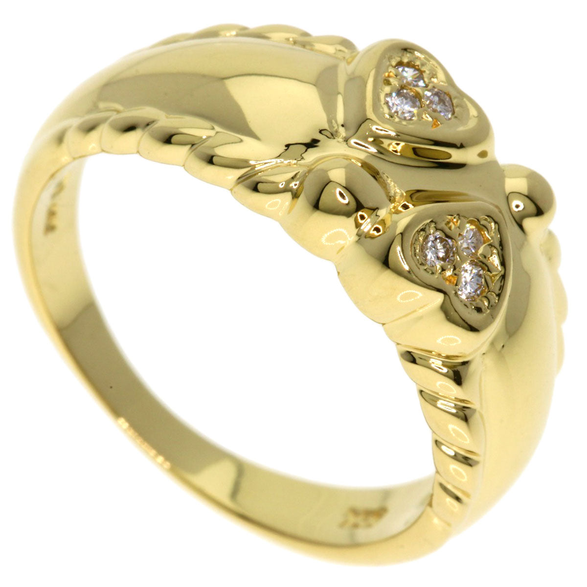 Dior Heart Diamond Ring K18 Yellow Gold Ladies [Used]