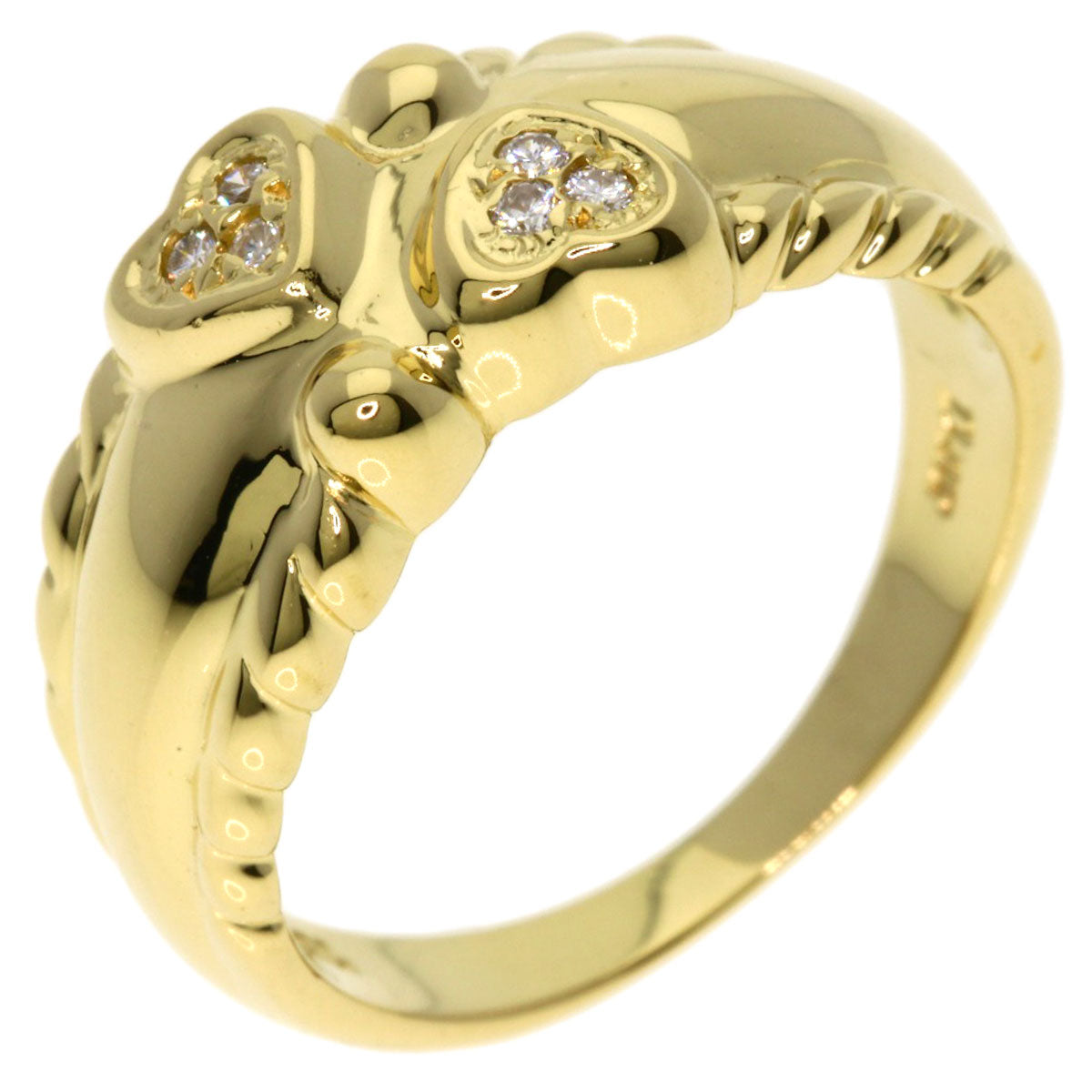 Dior Heart Diamond Ring K18 Yellow Gold Ladies [Used]