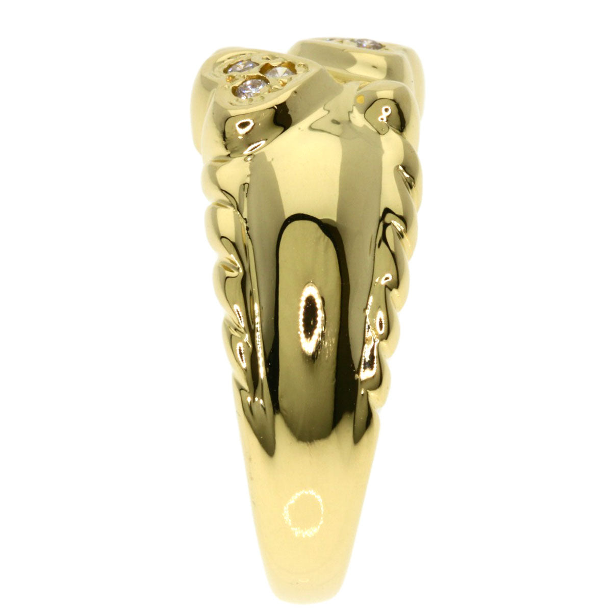 Dior Heart Diamond Ring K18 Yellow Gold Ladies [Used]