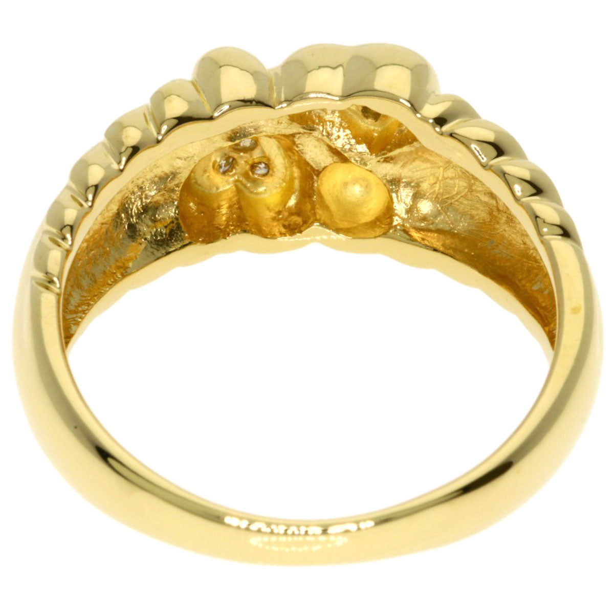 Dior Heart Diamond Ring K18 Yellow Gold Ladies [Used]