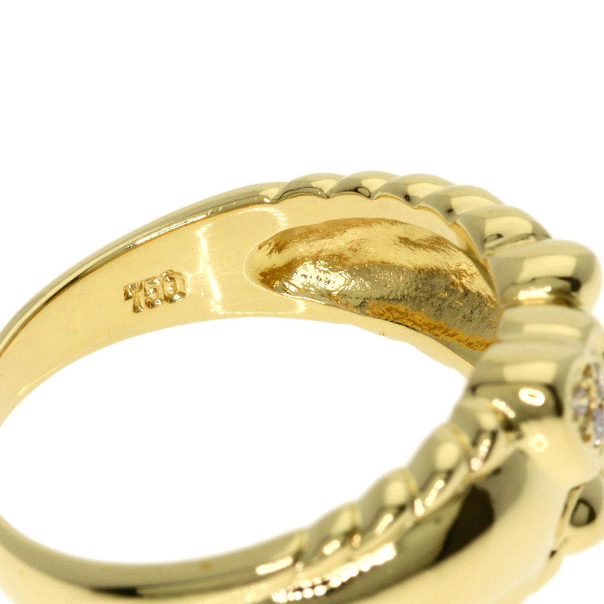 Dior Heart Diamond Ring K18 Yellow Gold Ladies [Used]