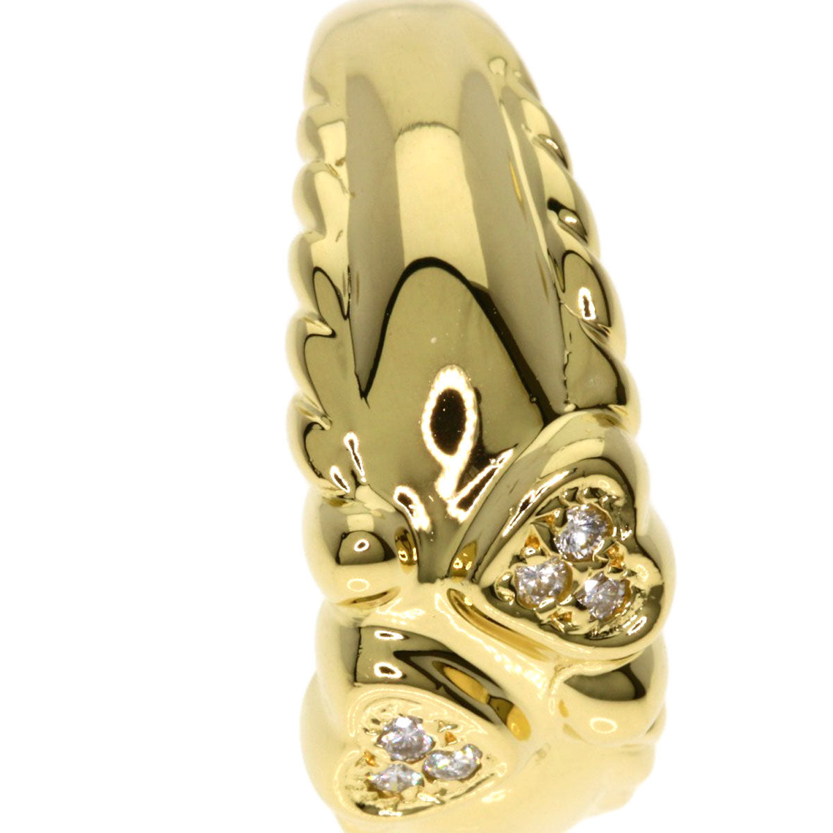 Dior Heart Diamond Ring K18 Yellow Gold Ladies [Used]