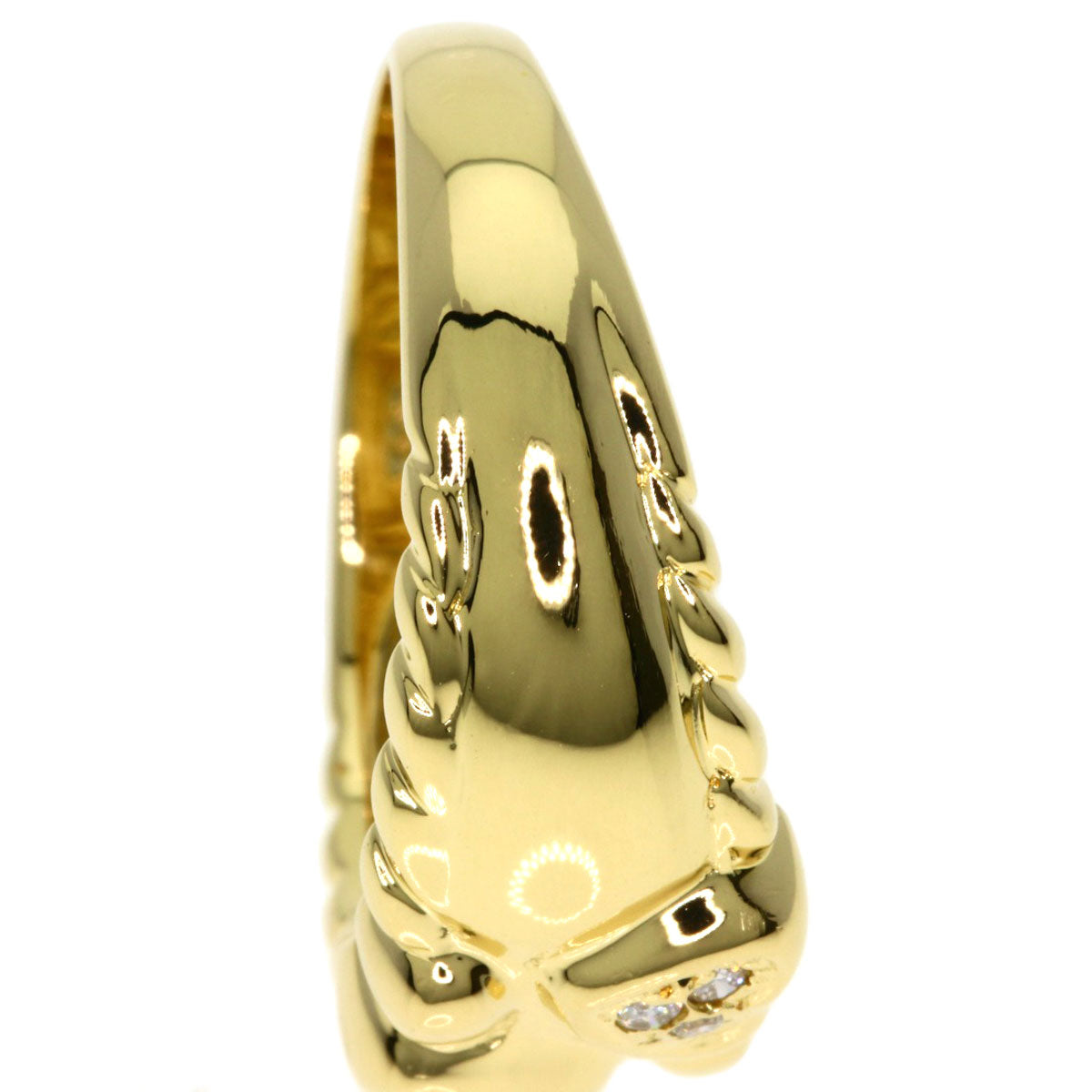Dior Heart Diamond Ring K18 Yellow Gold Ladies [Used]