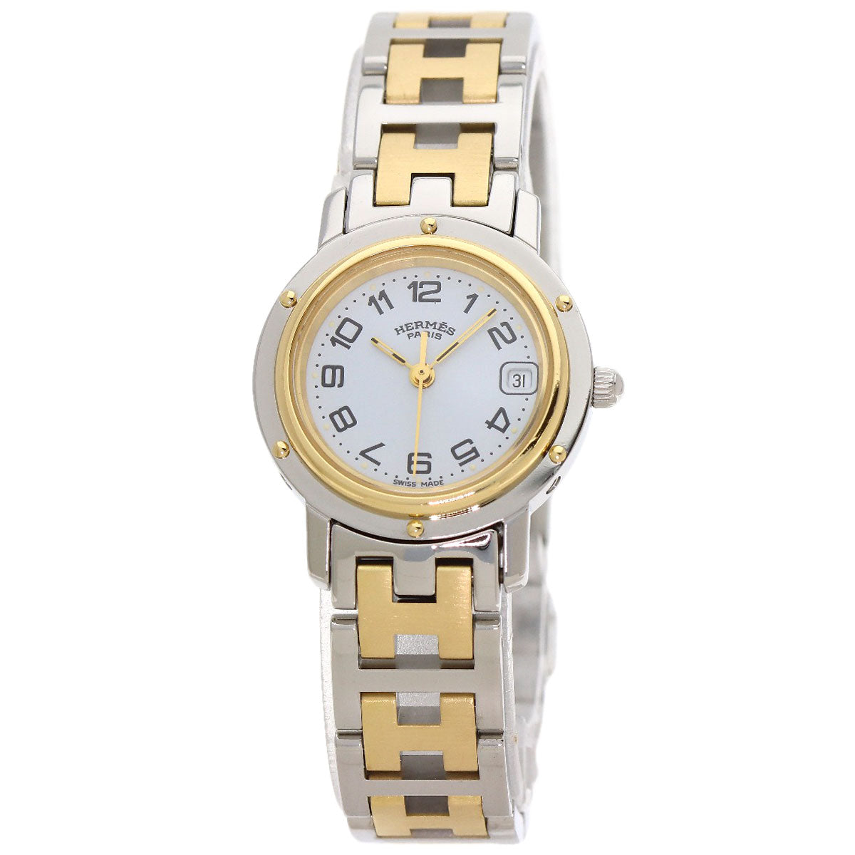 HERMES Clipper Watches CL4.220 Stainless Steel/SSxGP Ladies