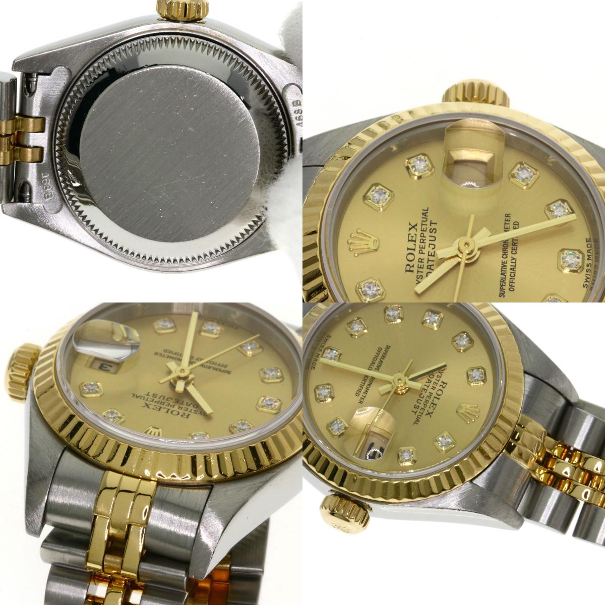 ROLEX DATEJUST 10P Diamond Watches 79173G Stainless Steel/SSxK18YG Ladies
