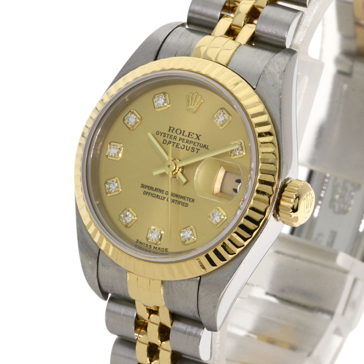 ROLEX DATEJUST 10P Diamond Watches 79173G Stainless Steel/SSxK18YG Ladies