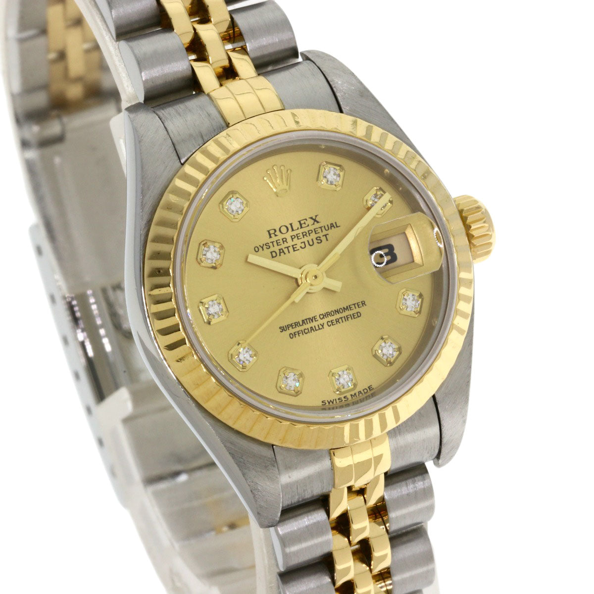 ROLEX DATEJUST 10P Diamond Watches 79173G Stainless Steel/SSxK18YG Ladies