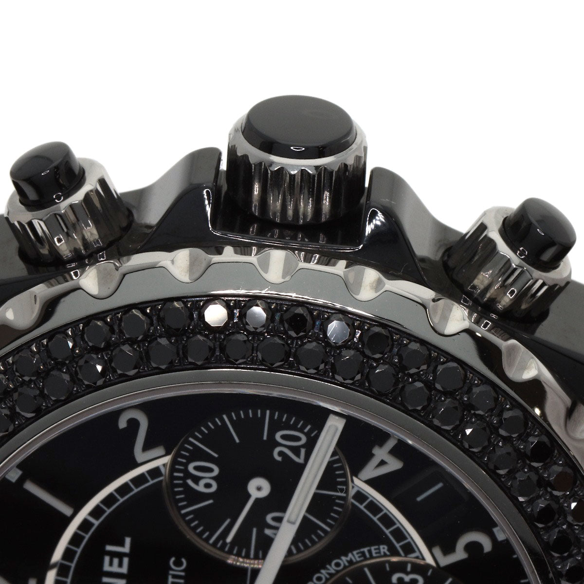 CHANEL J12 1.6" Bezel Black　Diamond Watches H1419 Ceramic/Ceramic mens
