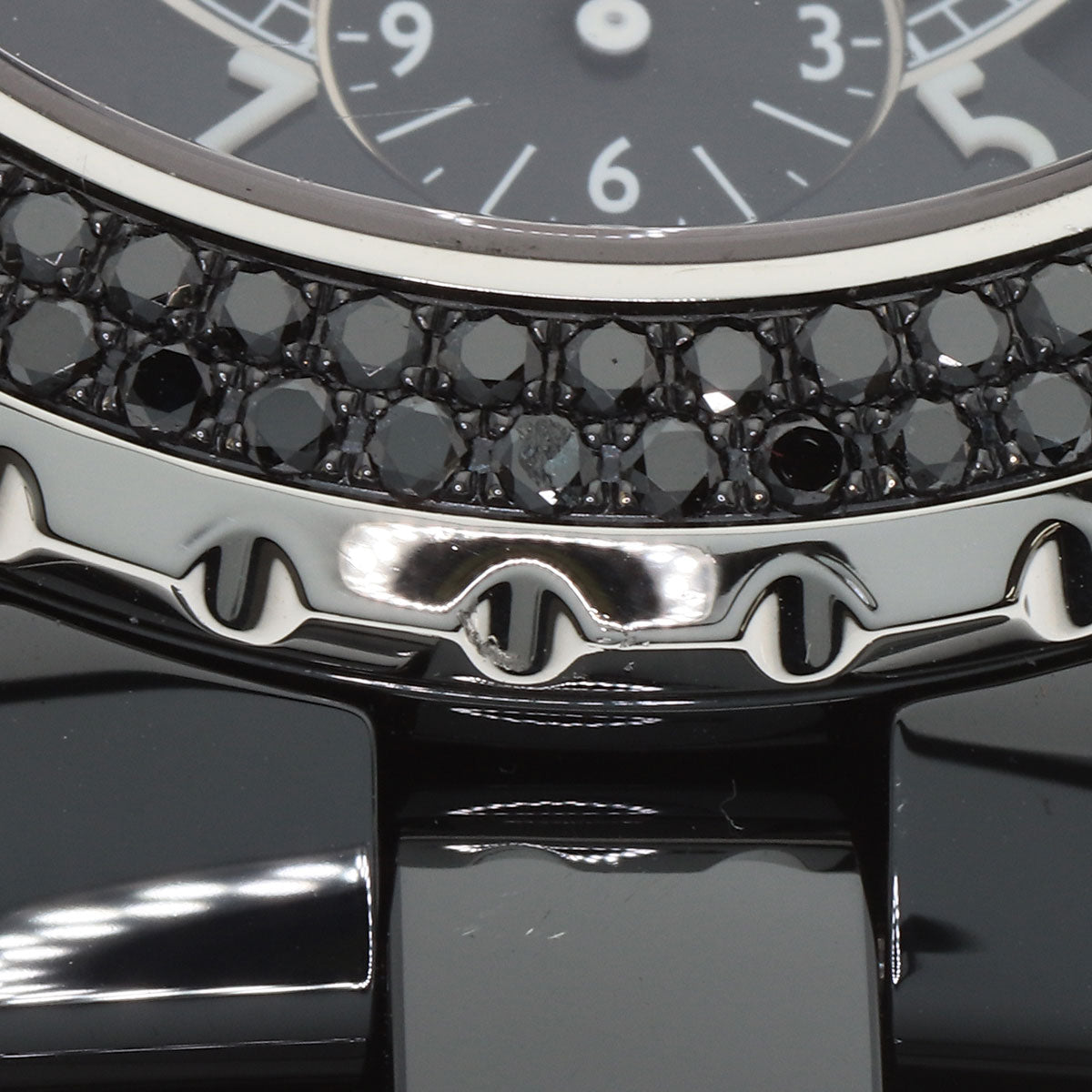 CHANEL J12 1.6" Bezel Black　Diamond Watches H1419 Ceramic/Ceramic mens