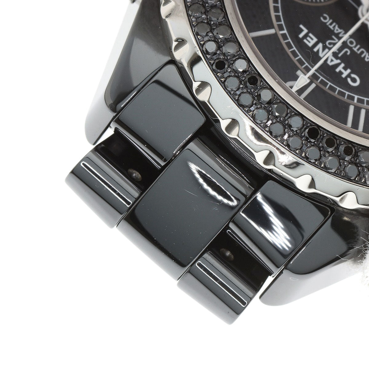 CHANEL J12 1.6" Bezel Black　Diamond Watches H1419 Ceramic/Ceramic mens