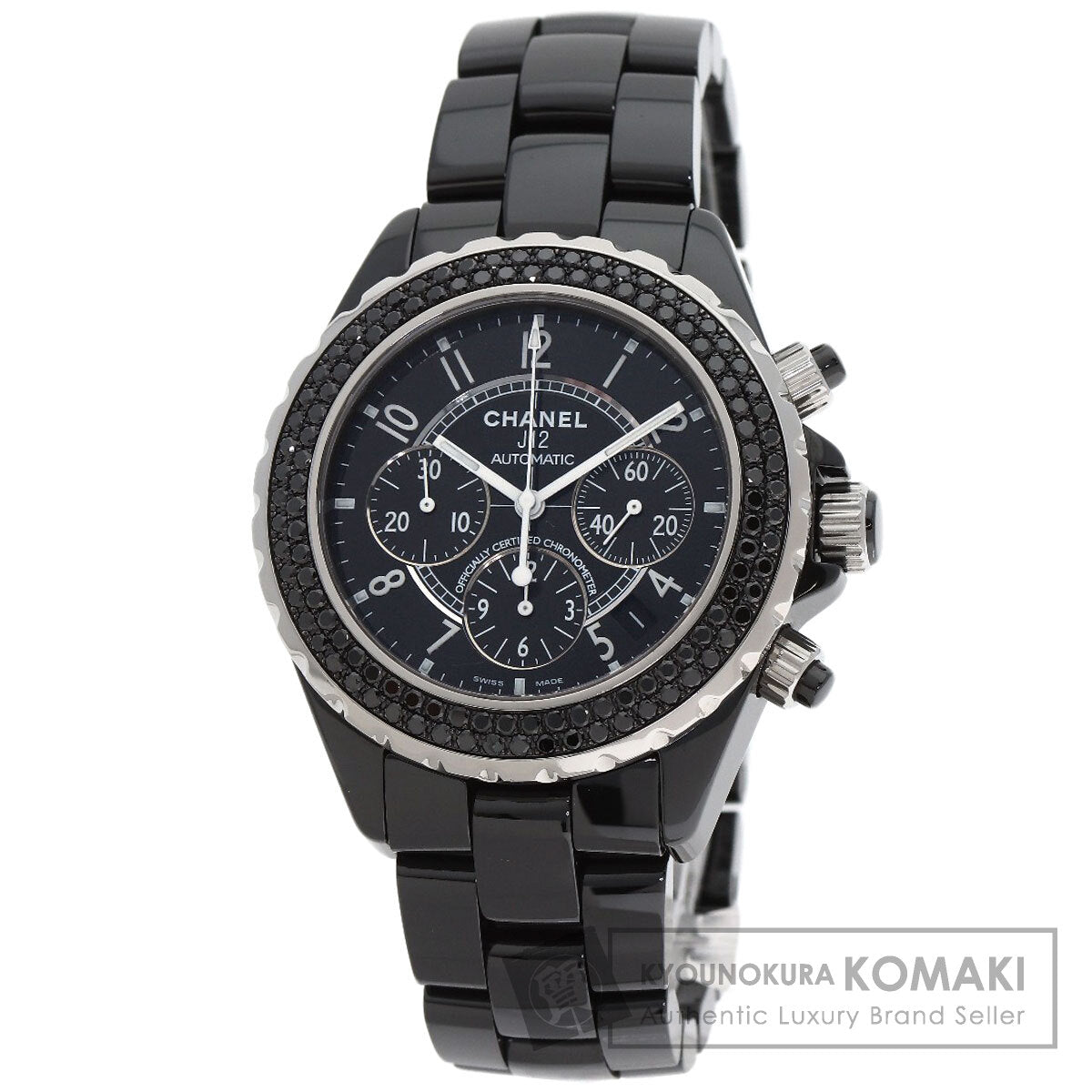 CHANEL J12 1.6" Bezel Black　Diamond Watches H1419 Ceramic/Ceramic mens