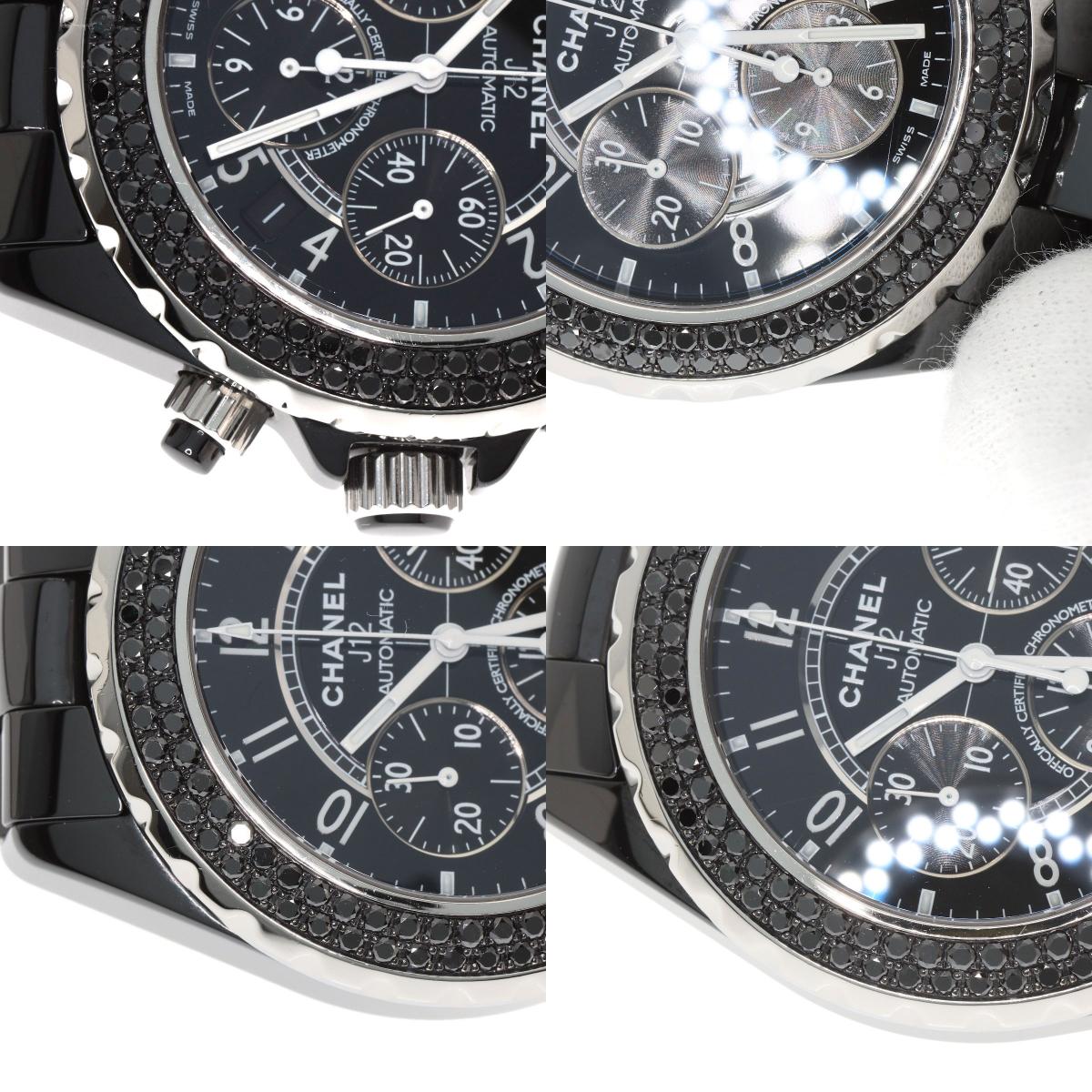CHANEL J12 1.6" Bezel Black　Diamond Watches H1419 Ceramic/Ceramic mens