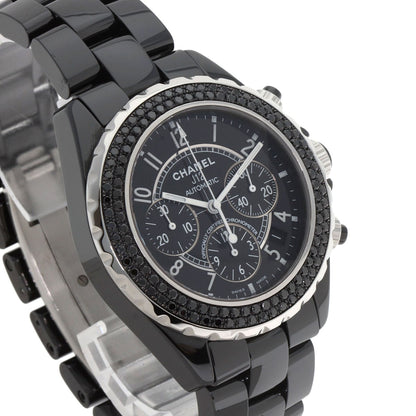 CHANEL J12 1.6" Bezel Black　Diamond Watches H1419 Ceramic/Ceramic mens