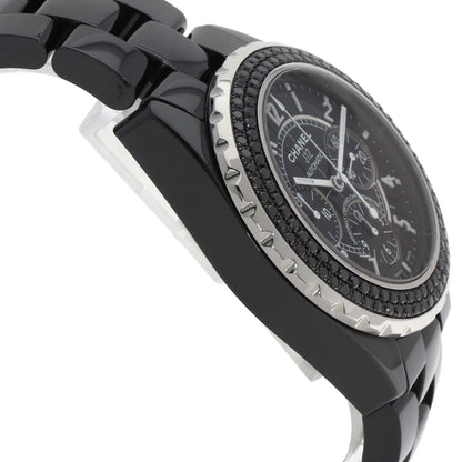 CHANEL J12 1.6" Bezel Black　Diamond Watches H1419 Ceramic/Ceramic mens