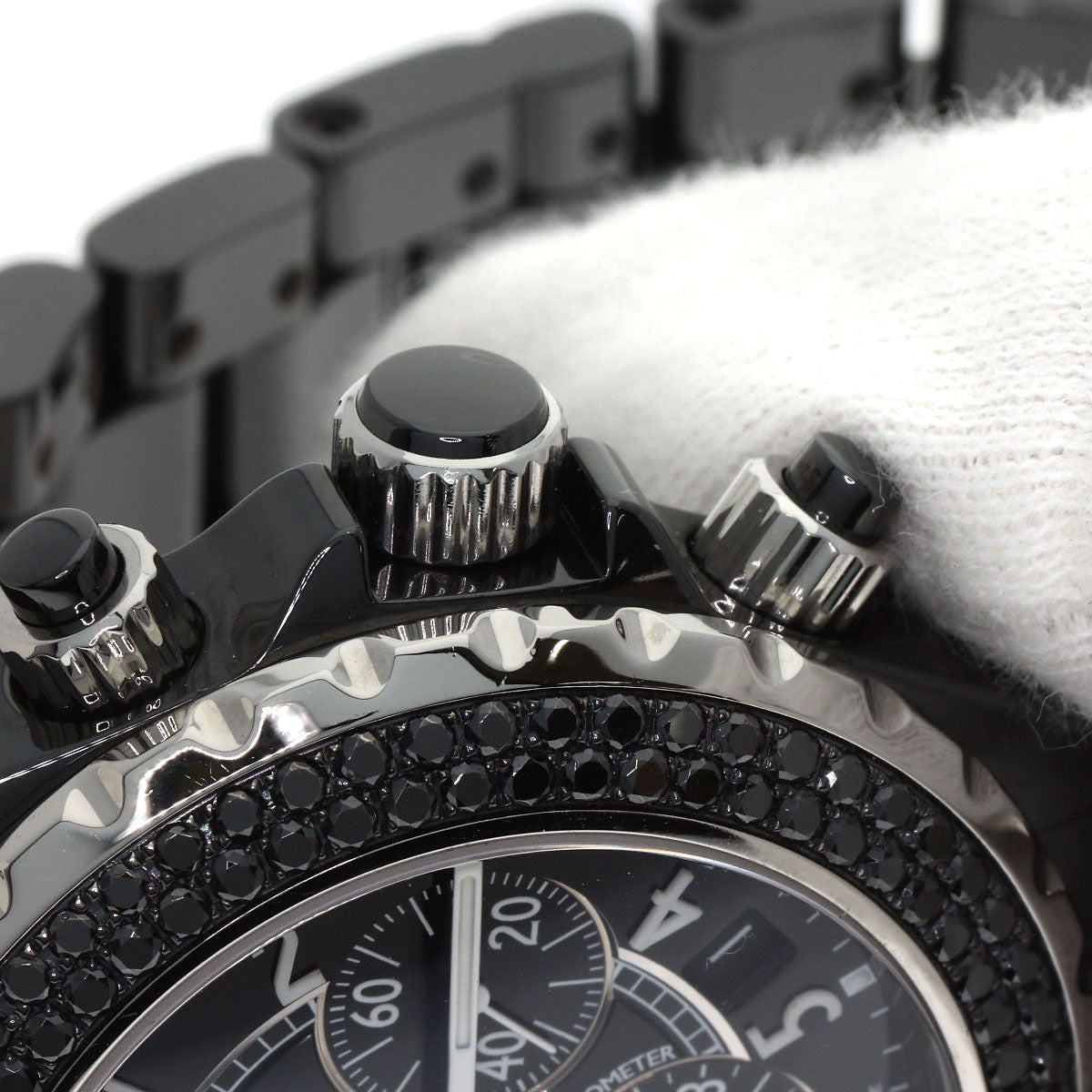 CHANEL J12 1.6" Bezel Black　Diamond Watches H1419 Ceramic/Ceramic mens