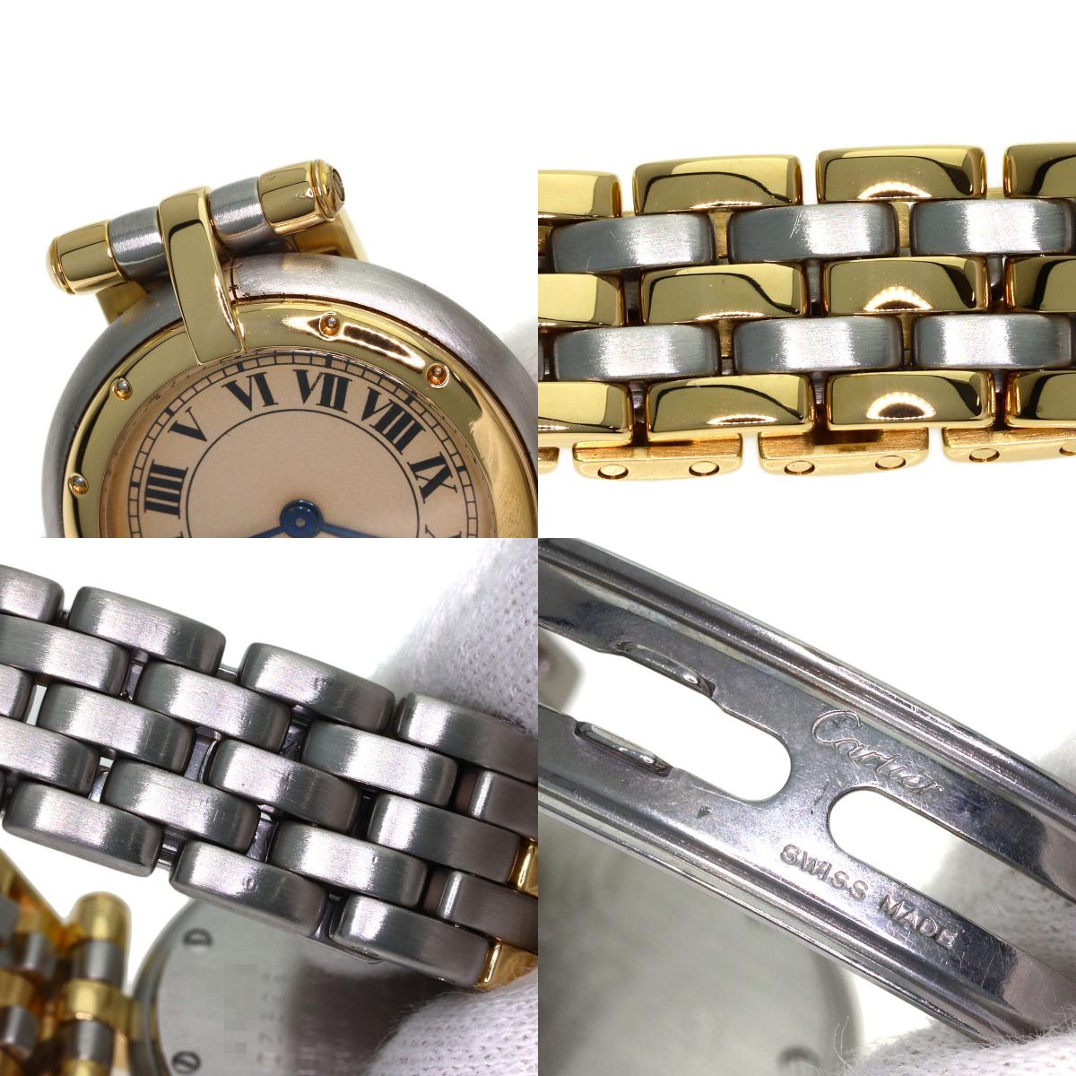 CARTIER PANTHERE SM Vendome 3 Row Watches Stainless Steel/SSxK18YG Ladies