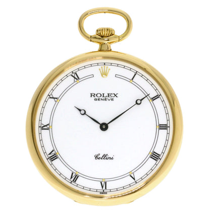 ROLEX Cellini White Roman Pocket Watch Watches 3761/8 K18 Yellow Gold mens
