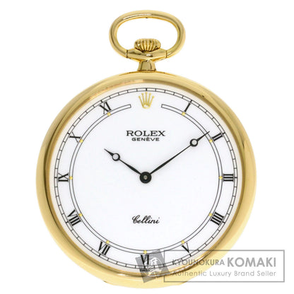 ROLEX Cellini White Roman Pocket Watch Watches 3761/8 K18 Yellow Gold mens