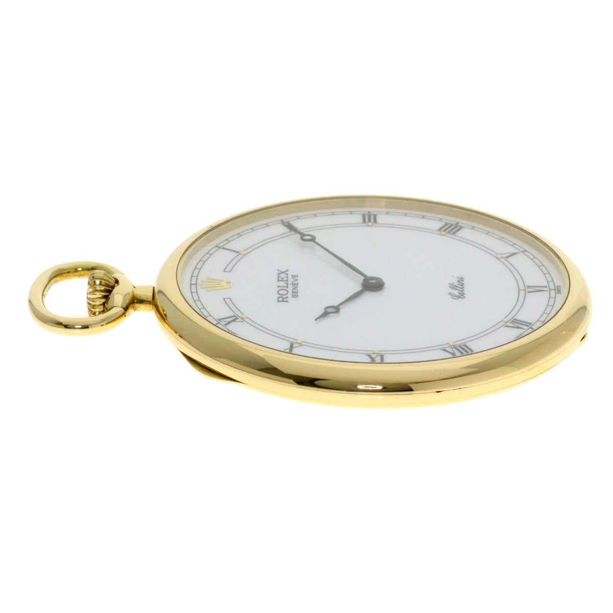 ROLEX Cellini White Roman Pocket Watch Watches 3761/8 K18 Yellow Gold mens