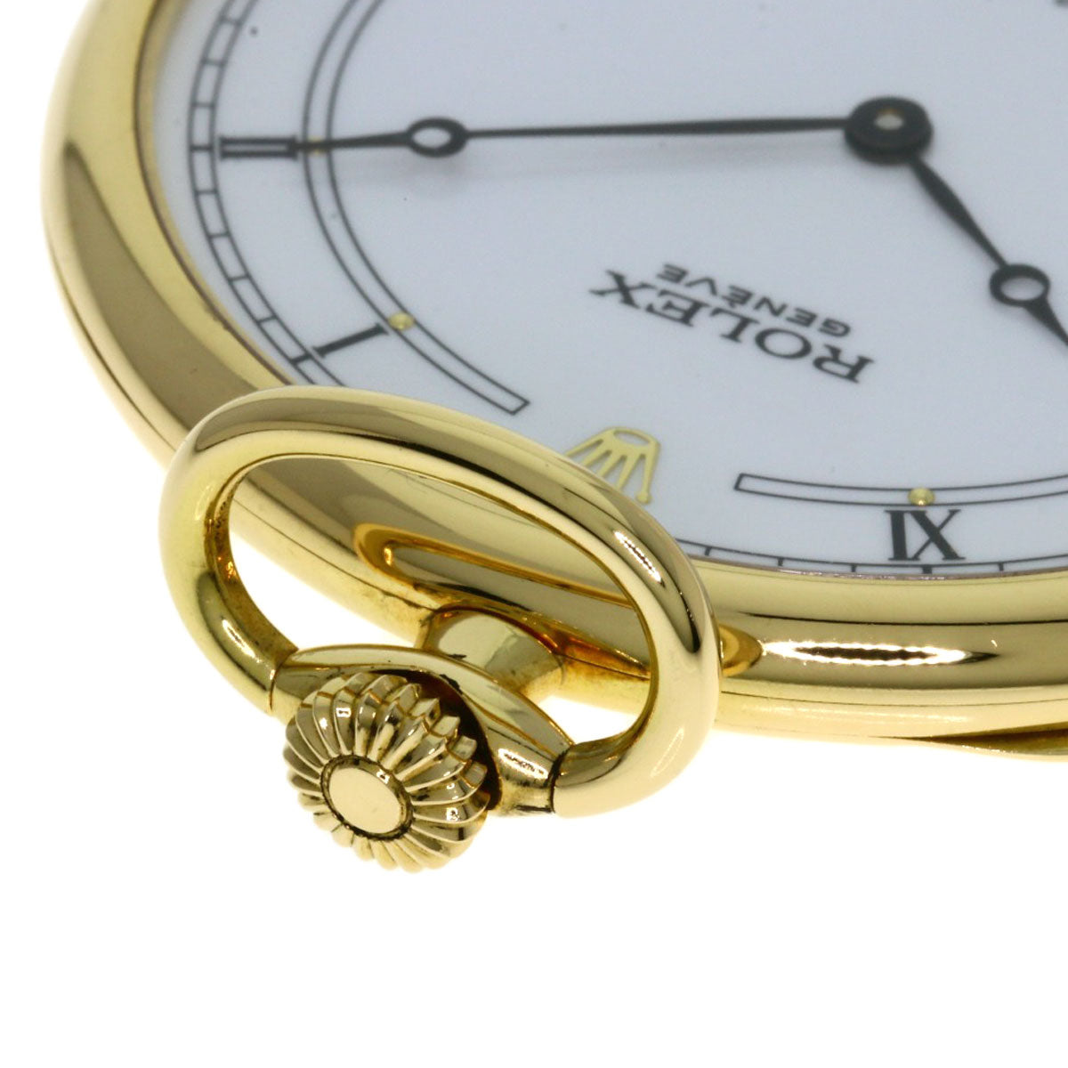ROLEX Cellini White Roman Pocket Watch Watches 3761/8 K18 Yellow Gold mens