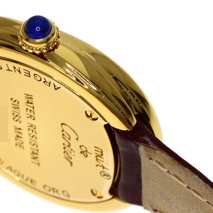 CARTIER Mast Trinity Watches W1010644 Silver 925/Leather Ladies
