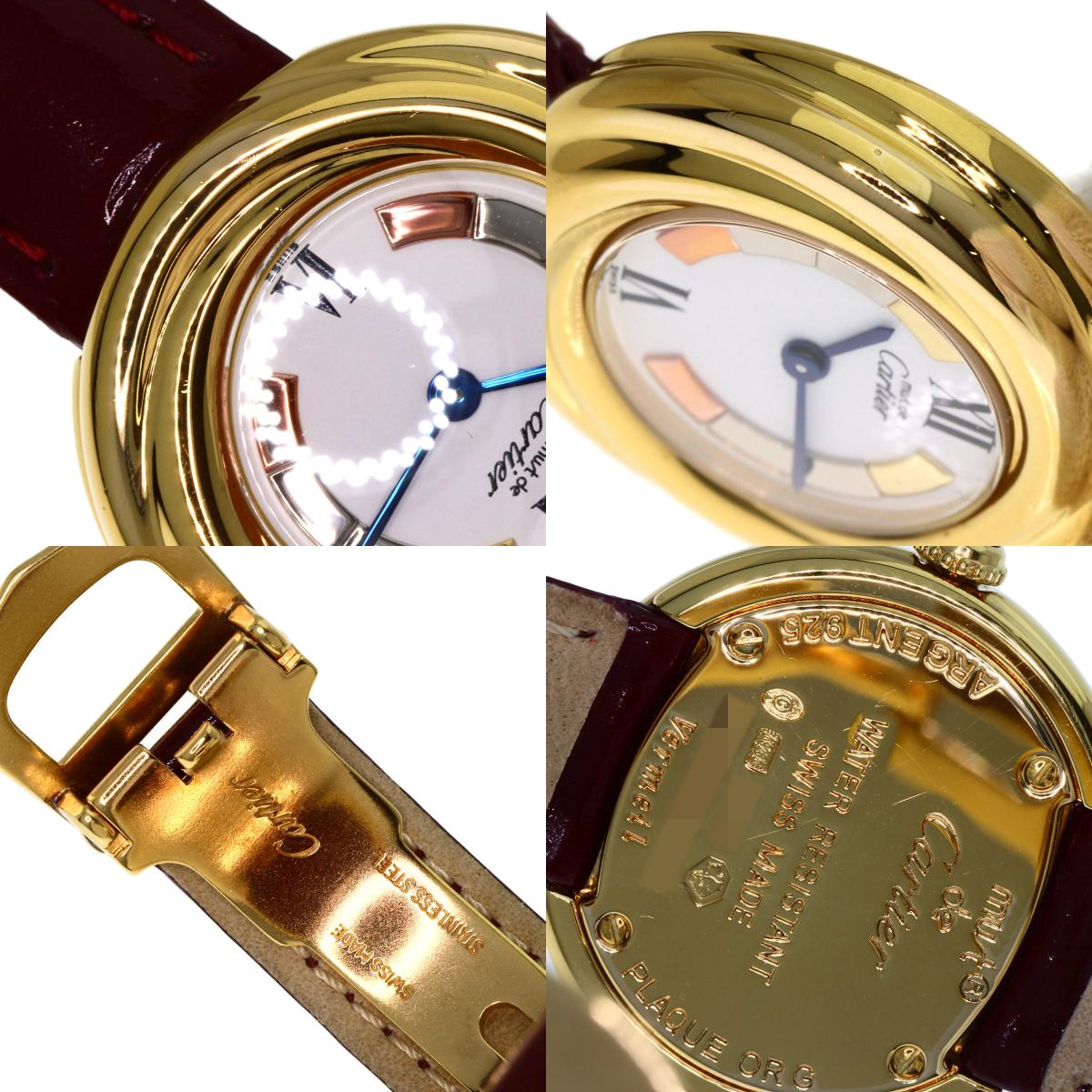 CARTIER Mast Trinity Watches W1010644 Silver 925/Leather Ladies