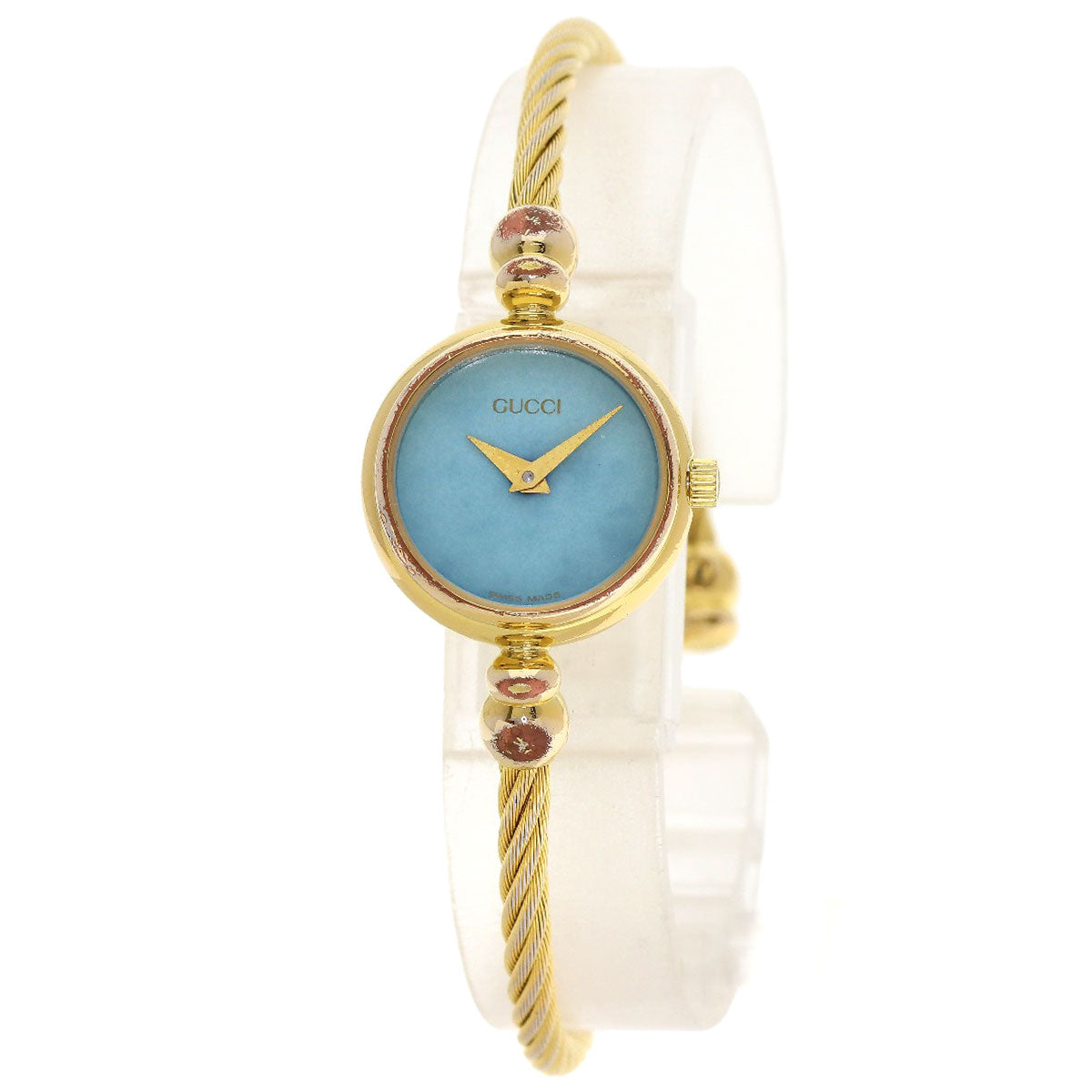 GUCCI Round Face Turquoise Watches 2700.2.L Gold Plated/Gold Plated Ladies