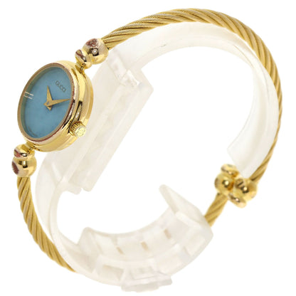 GUCCI Round Face Turquoise Watches 2700.2.L Gold Plated/Gold Plated Ladies