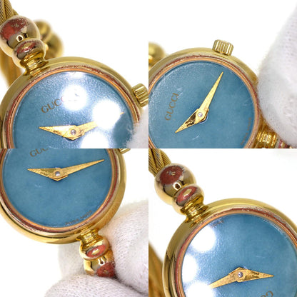GUCCI Round Face Turquoise Watches 2700.2.L Gold Plated/Gold Plated Ladies