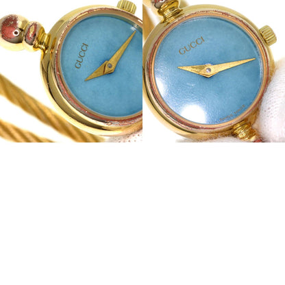 GUCCI Round Face Turquoise Watches 2700.2.L Gold Plated/Gold Plated Ladies