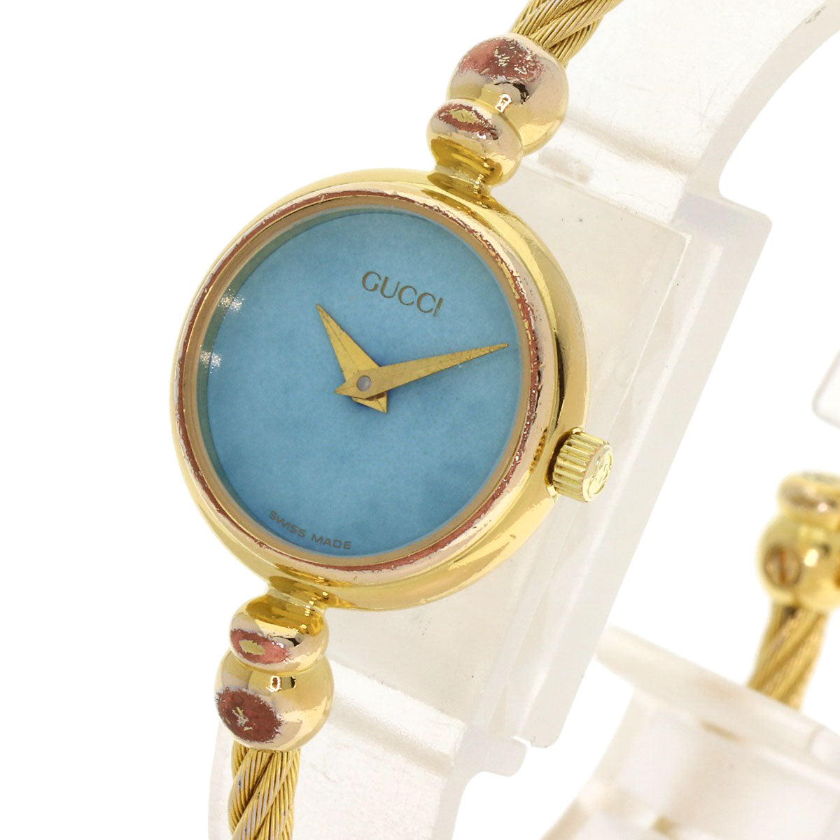 GUCCI Round Face Turquoise Watches 2700.2.L Gold Plated/Gold Plated Ladies