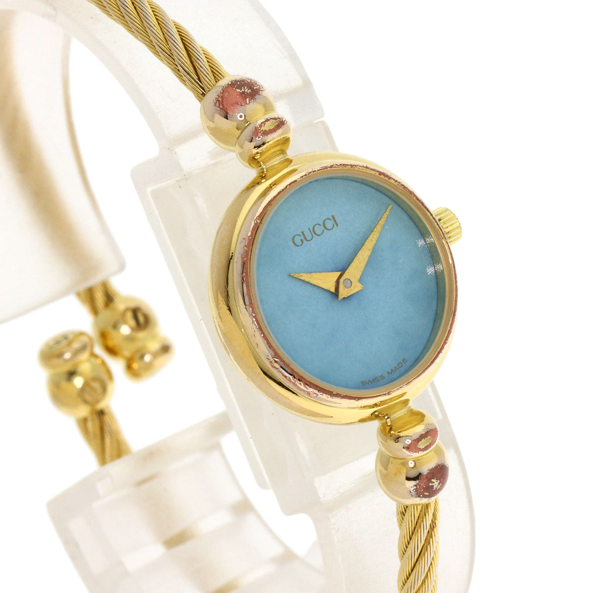 GUCCI Round Face Turquoise Watches 2700.2.L Gold Plated/Gold Plated Ladies