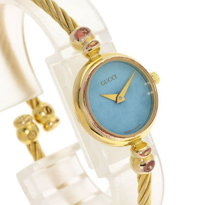 GUCCI Round Face Turquoise Watches 2700.2.L Gold Plated/Gold Plated Ladies