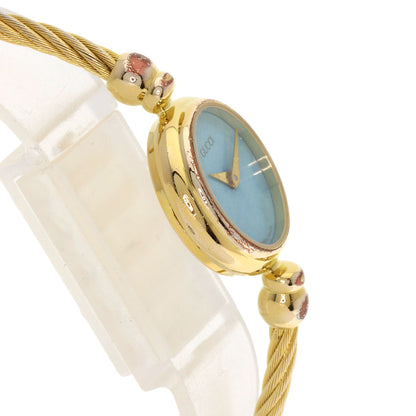 GUCCI Round Face Turquoise Watches 2700.2.L Gold Plated/Gold Plated Ladies