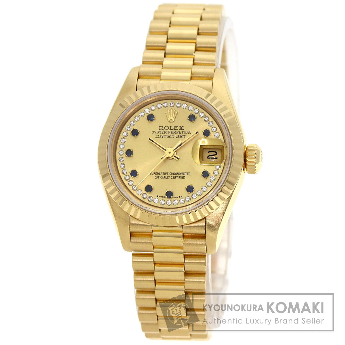 ROLEX Datejust Milliard Diamond 10P Sapphire Watches 69178LS K18 Yellow Gold/18K Yellow Gold Ladies