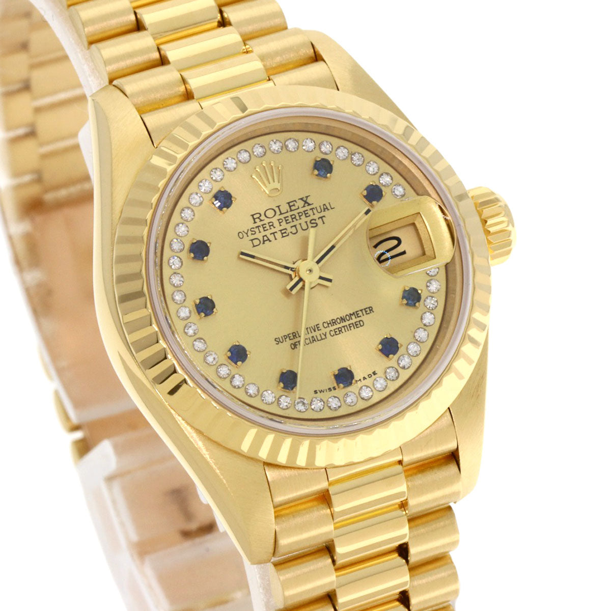 ROLEX Datejust Milliard Diamond 10P Sapphire Watches 69178LS K18 Yellow Gold/18K Yellow Gold Ladies
