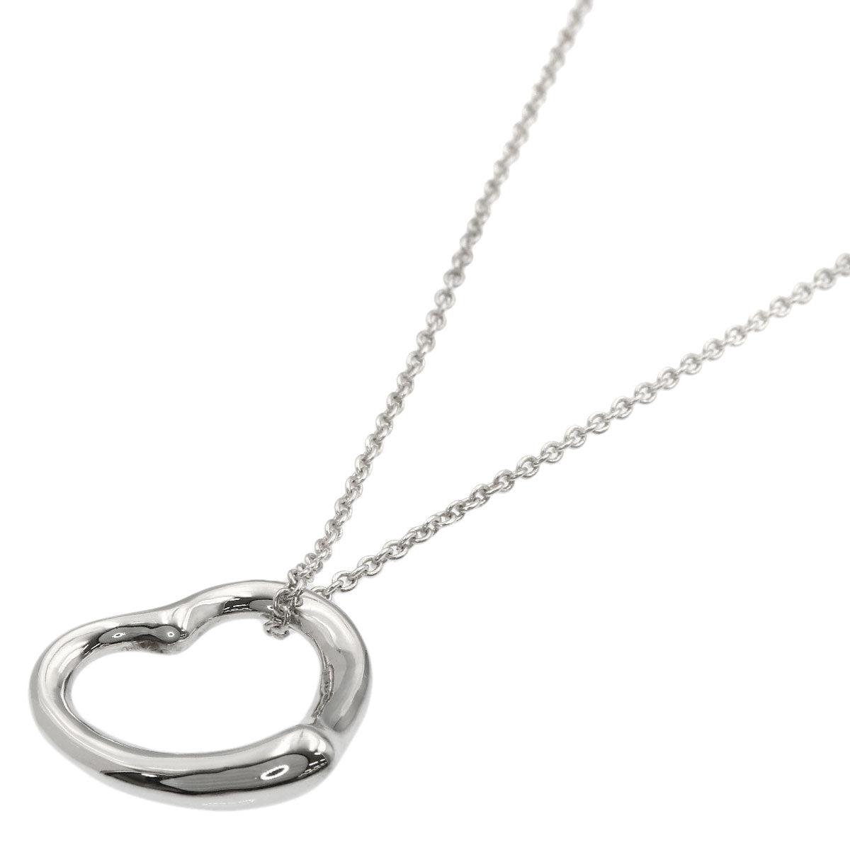 TIFFANY&Co. Open heart Necklace Silver Ladies [Used]
