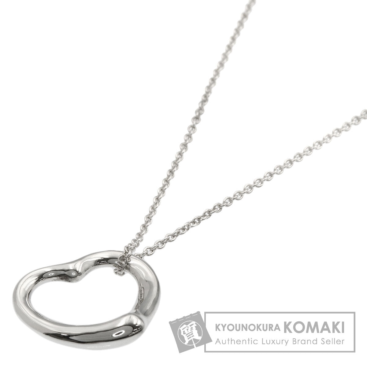 TIFFANY&Co. Open heart Necklace Silver Ladies [Used]