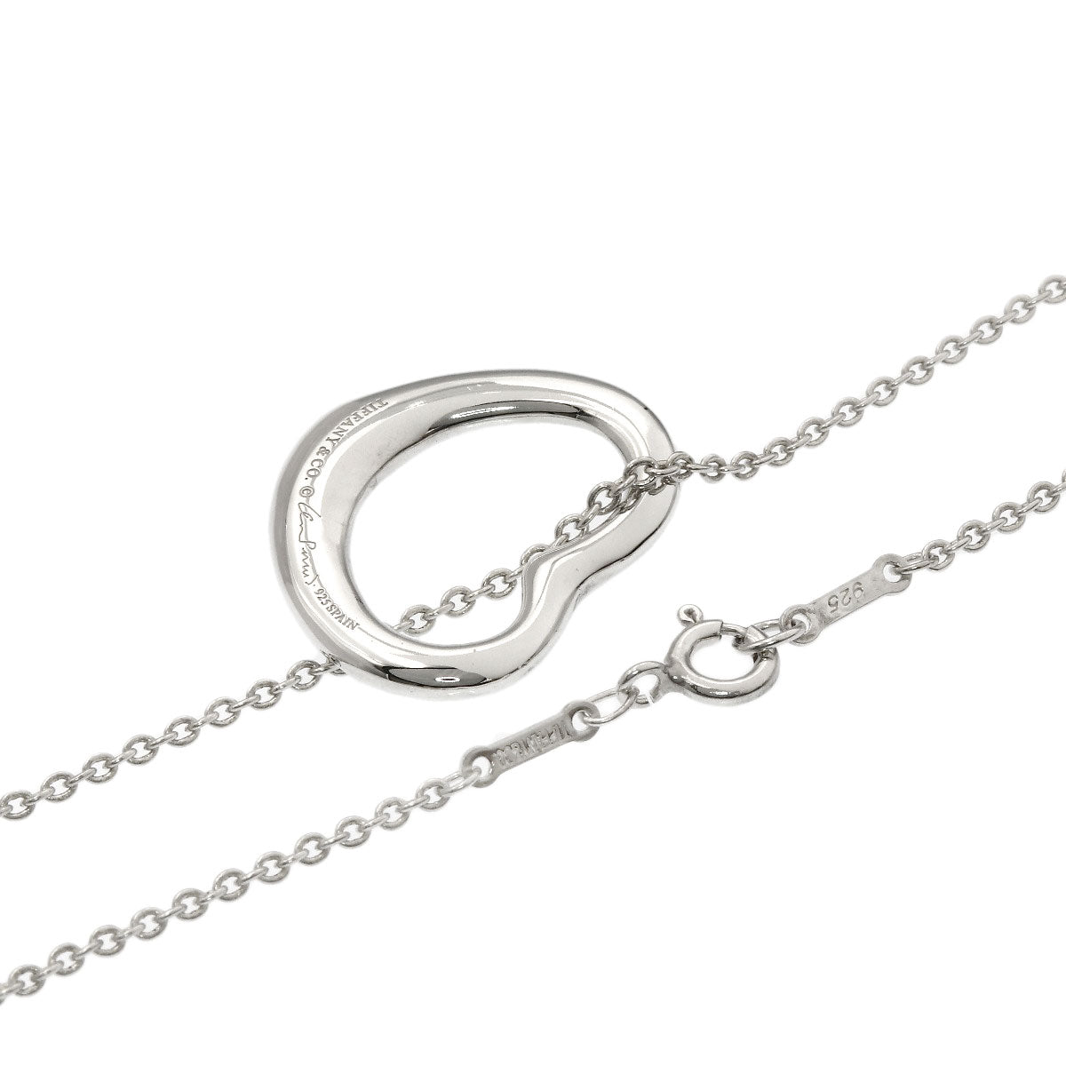 TIFFANY&Co. Open heart Necklace Silver Ladies [Used]
