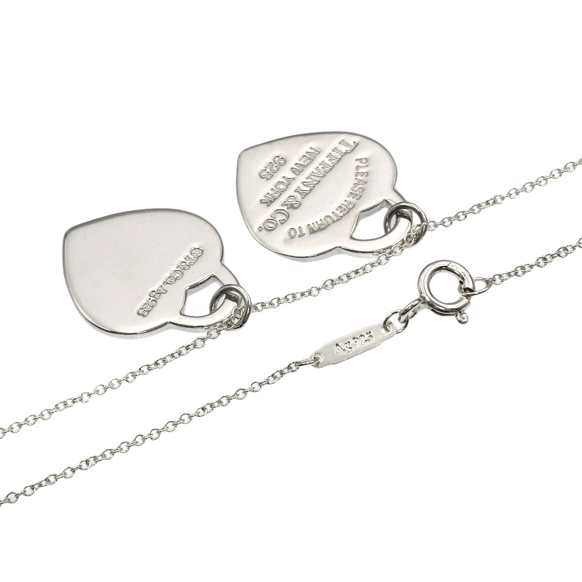 TIFFANY&Co. Double heart Necklace Silver Ladies [Used]