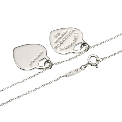 TIFFANY&Co. Double heart Necklace Silver Ladies [Used]