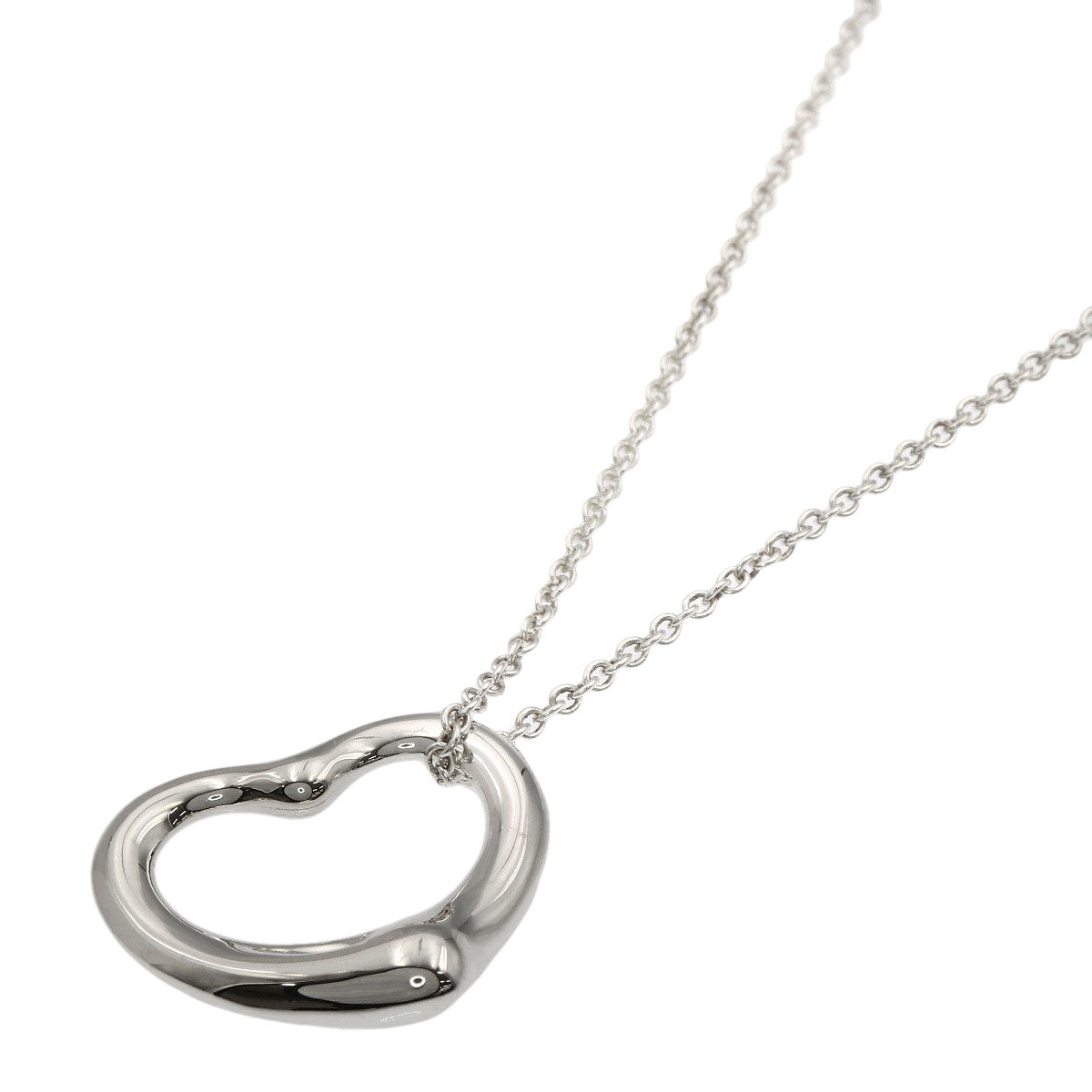TIFFANY&Co. Open heart Necklace Silver Ladies [Used]