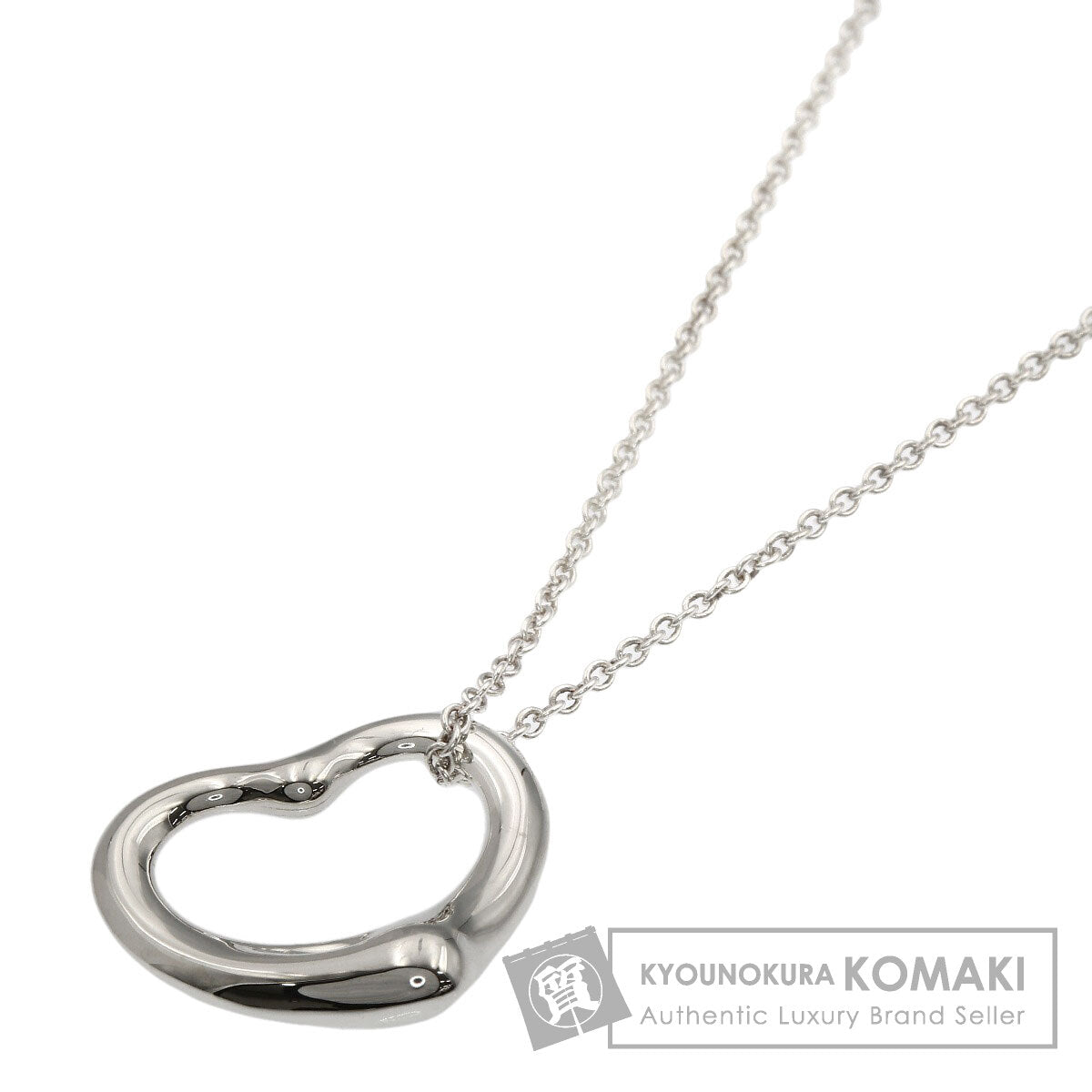 TIFFANY&Co. Open heart Necklace Silver Ladies [Used]