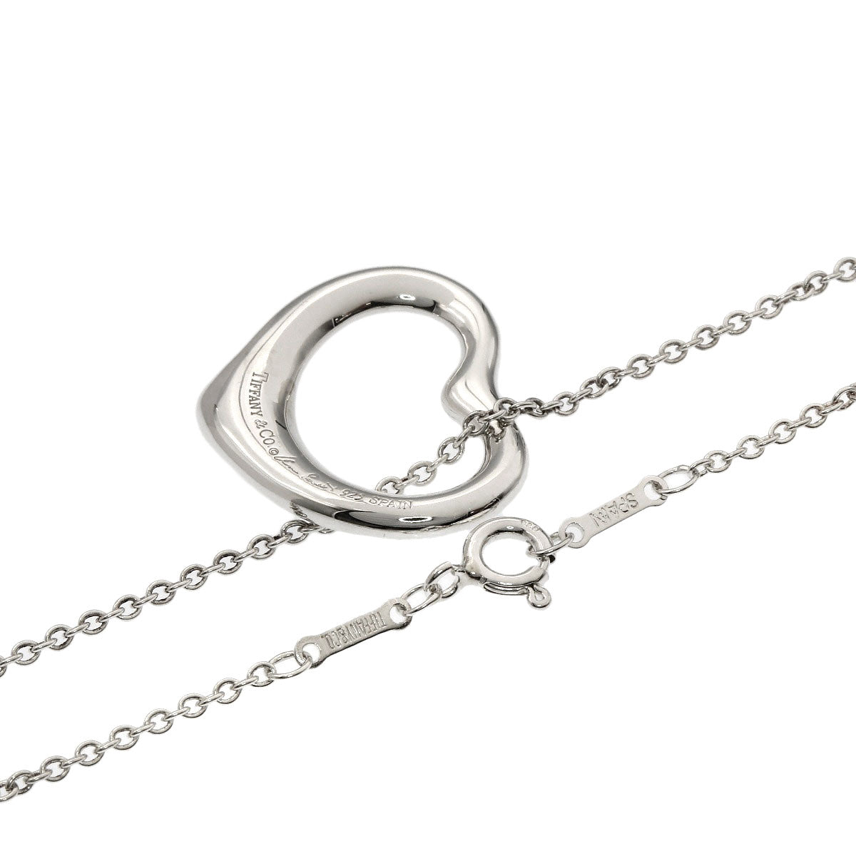TIFFANY&Co. Open heart Necklace Silver Ladies [Used]
