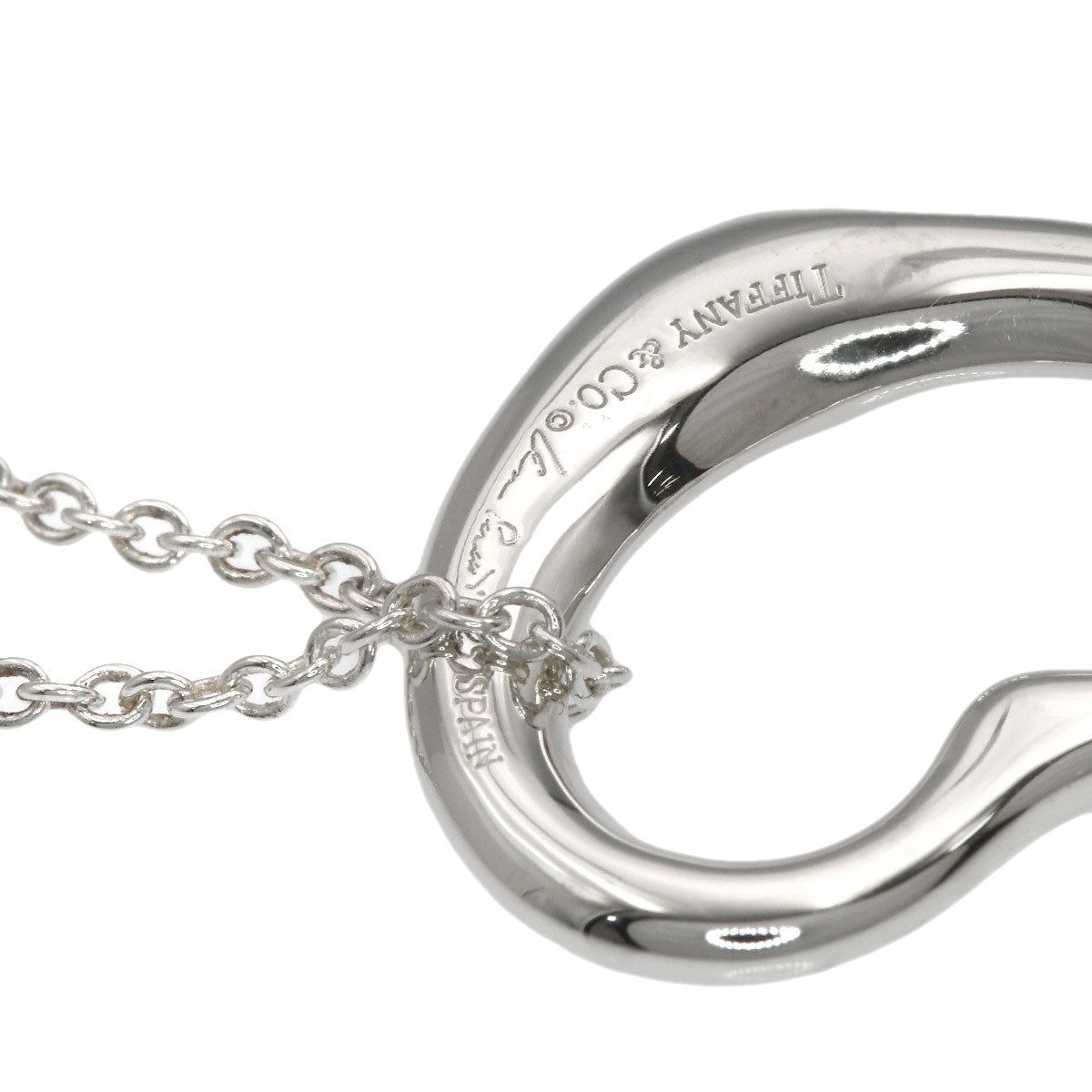 TIFFANY&Co. Open heart Necklace Silver Ladies [Used]