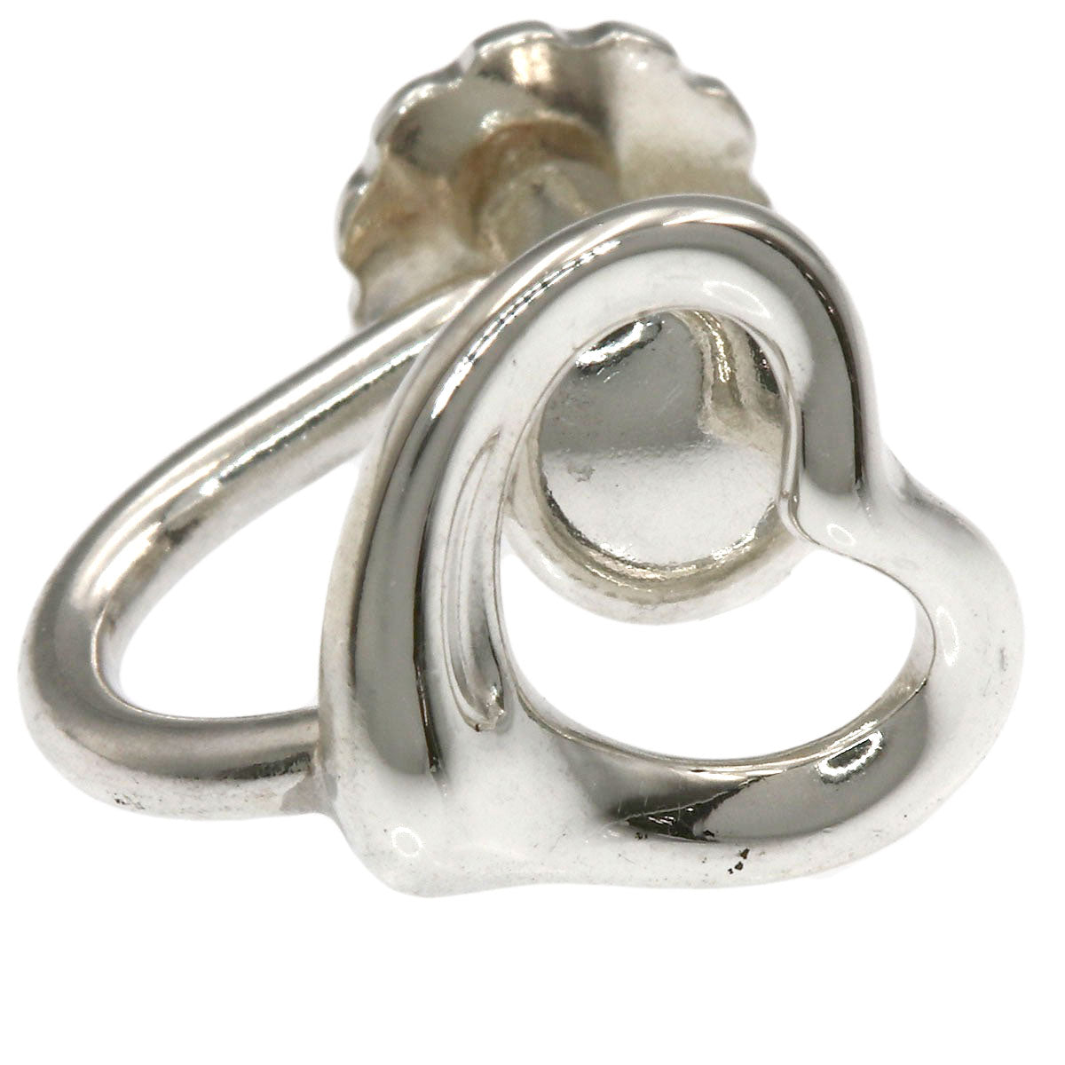TIFFANY&Co. Open heart Earring Silver Ladies [Used]